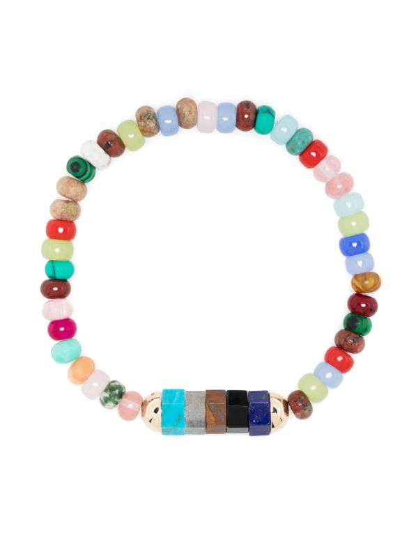 LUIS MORAIS 14K Yellow Gold 5 Hexagon Gemstone Beaded Bracelet | Browns Bracelets