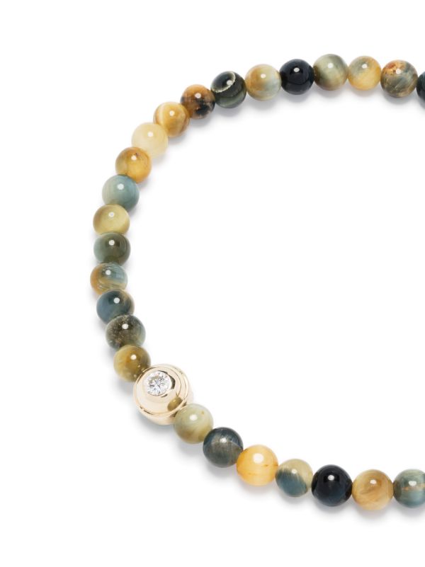 LUIS MORAIS 14K Yellow Gold Agate Diamond Beaded Bracelet | Browns Bracelets