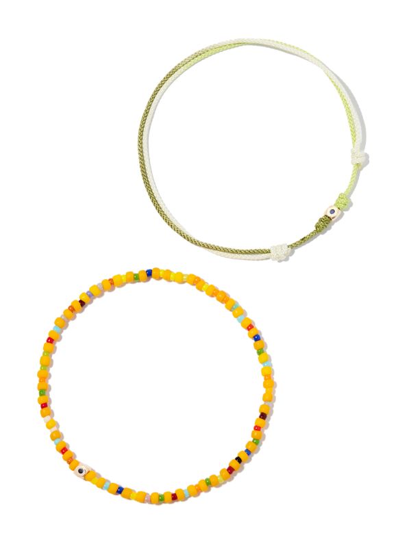 LUIS MORAIS 14K Yellow Gold Beaded And Cord Bracelet Set | Browns Bracelets