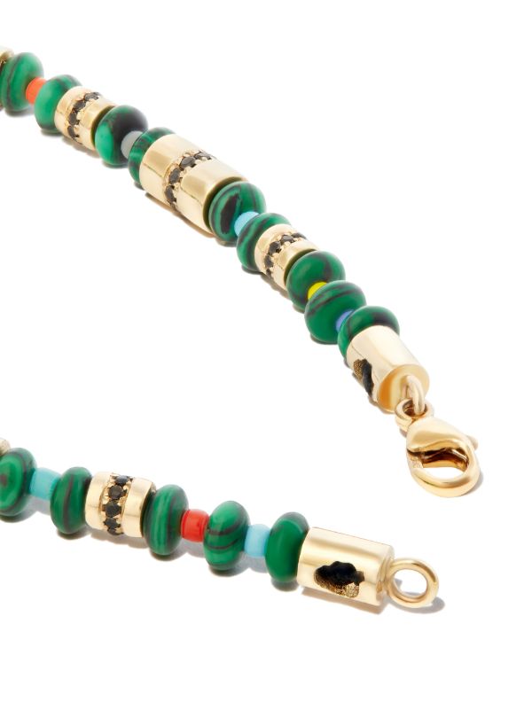 LUIS MORAIS 14K Yellow Gold Diamond And Malachite Beaded Bracelet | Browns Bracelets