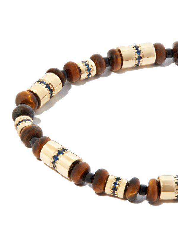 LUIS MORAIS 14K Yellow Gold Diamond And Malachite Beaded Bracelet | Browns Bracelets