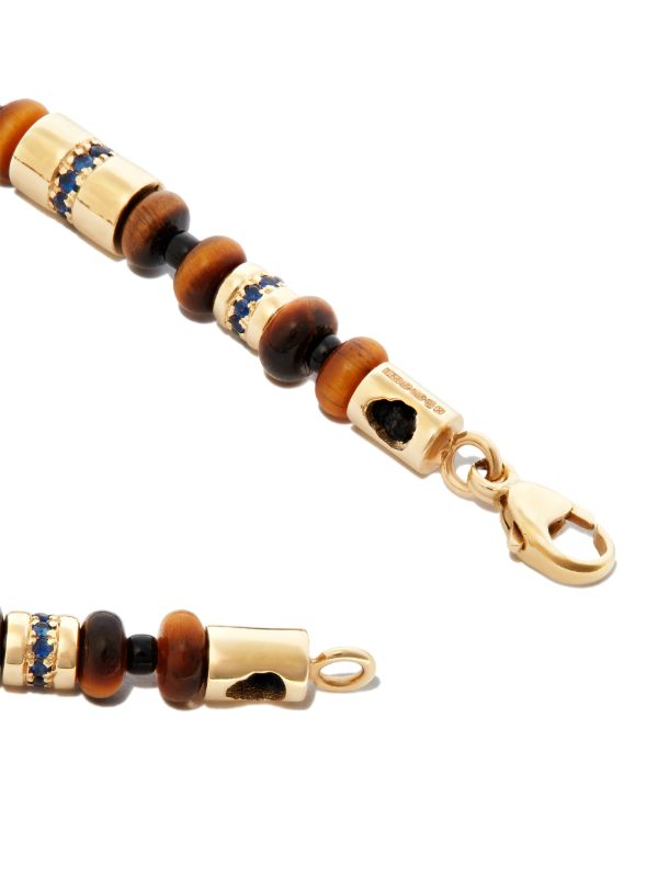 LUIS MORAIS 14K Yellow Gold Diamond And Malachite Beaded Bracelet | Browns Bracelets