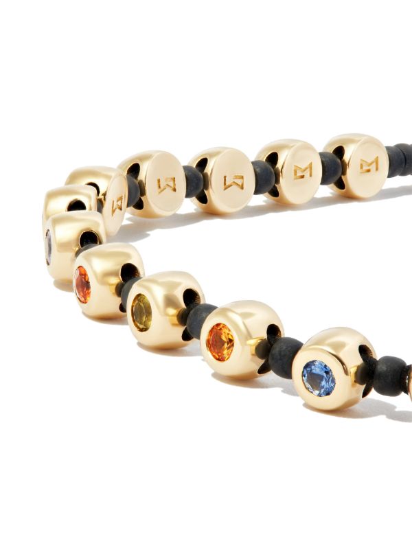 LUIS MORAIS 14K Yellow Gold Dome Rainbow Sapphire Bracelet | Browns Bracelets