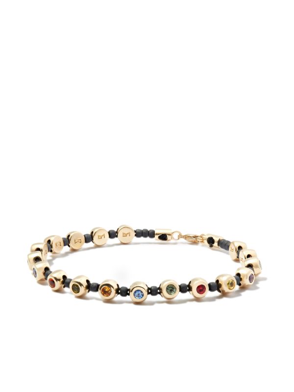 LUIS MORAIS 14K yellow gold Dome rainbow sapphire bracelet | Browns Bracelets