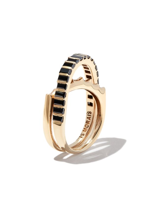 LUIS MORAIS 14K Yellow Gold Elliptical Black Diamond Ring | Browns Rings