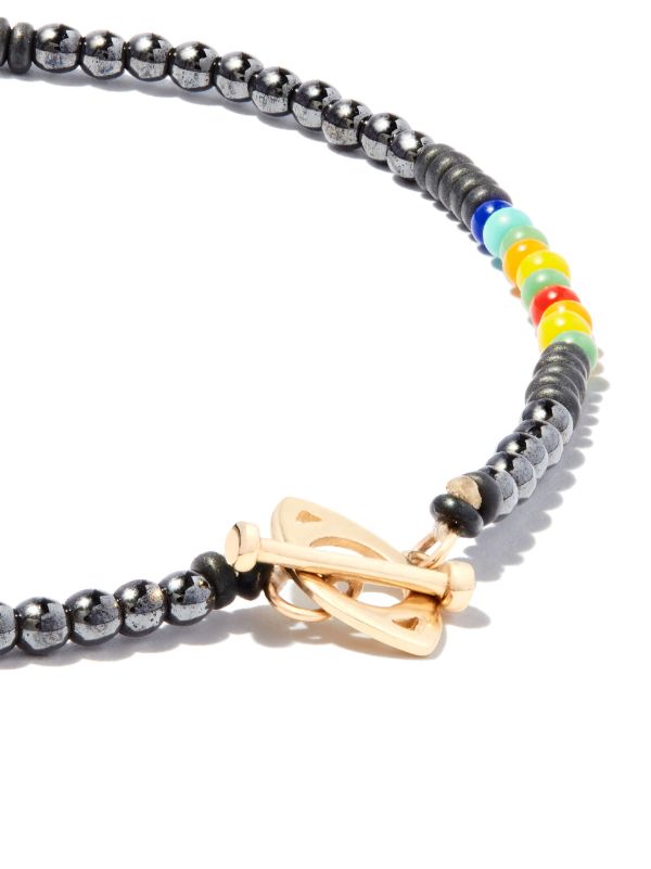 LUIS MORAIS 14K Yellow Gold Evil Eye Beaded Bracelet | Browns Bracelets