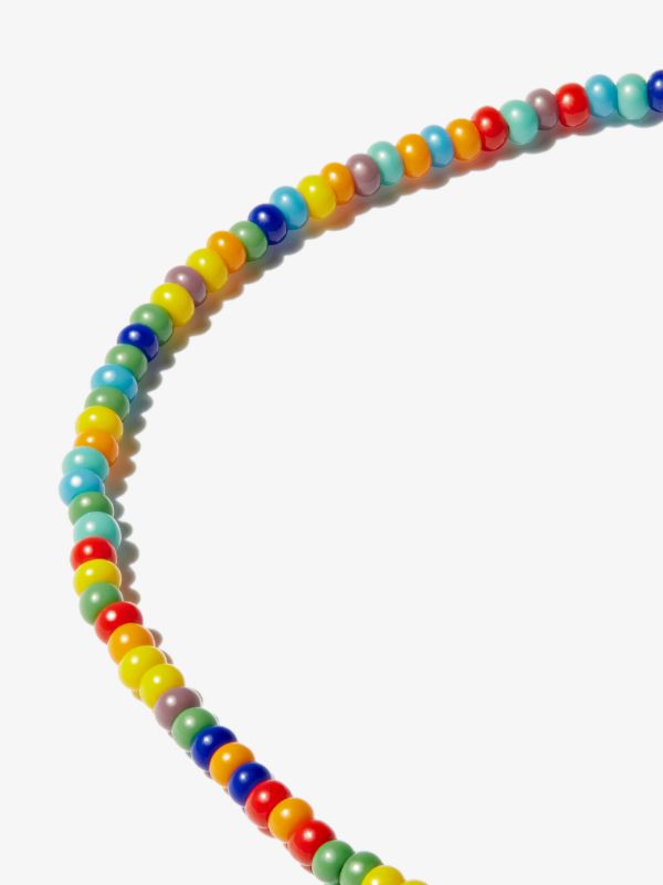 LUIS MORAIS 14K Yellow Gold Evil Eye Rainbow Beaded Necklace | Browns Bracelets