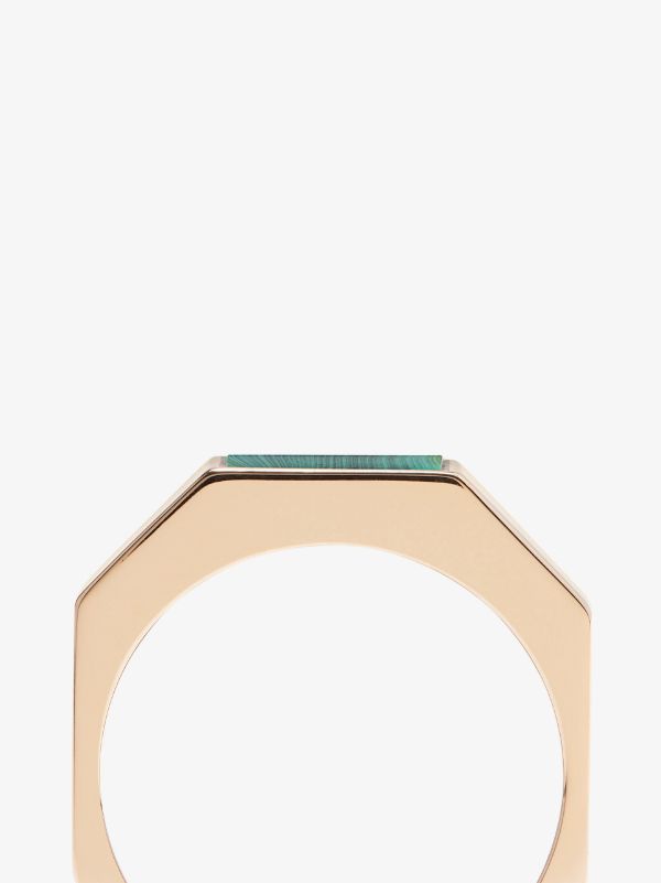 LUIS MORAIS 14K Yellow Gold Gemstone Geo Malachite Ring | Browns Rings