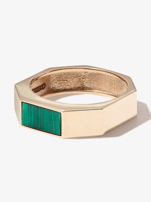 LUIS MORAIS 14K yellow gold Gemstone Geo malachite ring | Browns Rings