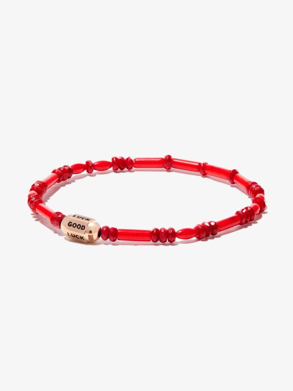 LUIS MORAIS 14K yellow gold good luck beaded bracelet | Browns Bracelets