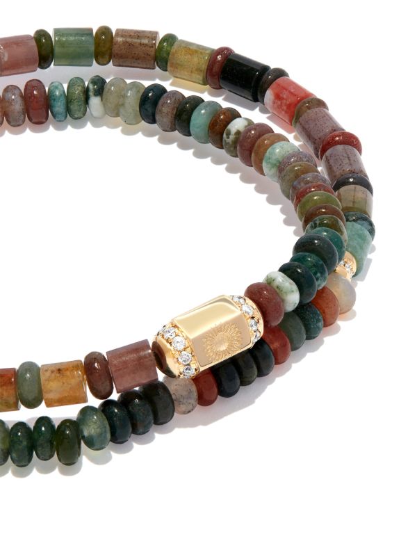 LUIS MORAIS 14K Yellow Gold Hexagon Sunburst Diamond Bolt Beaded Bracelet | Browns Bracelets