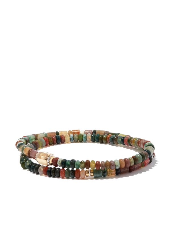 LUIS MORAIS 14K Yellow Gold Hexagon Sunburst Diamond Bolt Beaded Bracelet | Browns Bracelets