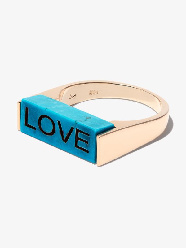 LUIS MORAIS 14K yellow gold Love turquoise ring | Browns Rings