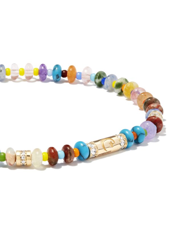 LUIS MORAIS 14K Yellow Gold Moon Star Beaded Bracelet | Browns Bracelets