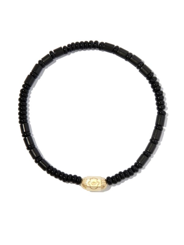 LUIS MORAIS 14K Yellow Gold Ribbed Hexagon Hamsa Bolt Beaded Bracelet | Browns Bracelets