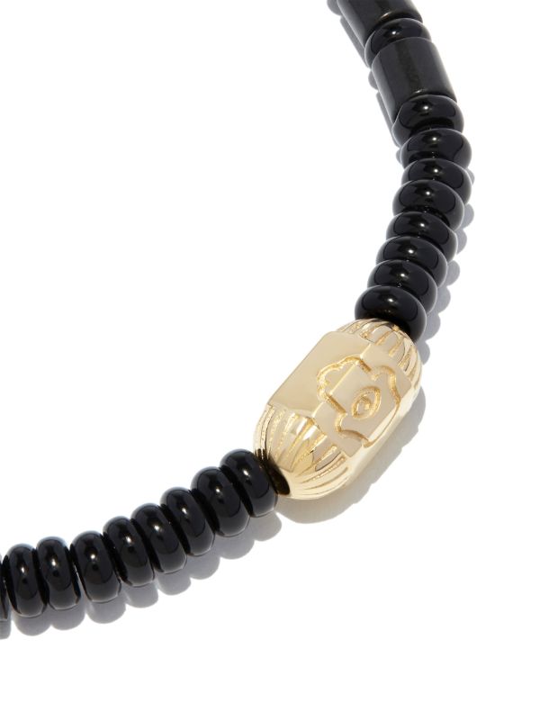 LUIS MORAIS 14K Yellow Gold Ribbed Hexagon Hamsa Bolt Beaded Bracelet | Browns Bracelets