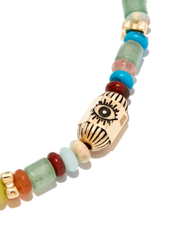 LUIS MORAIS 14K Yellow Gold Ribbed Hexagon Hamsa Bolt Beaded Bracelet | Browns Bracelets