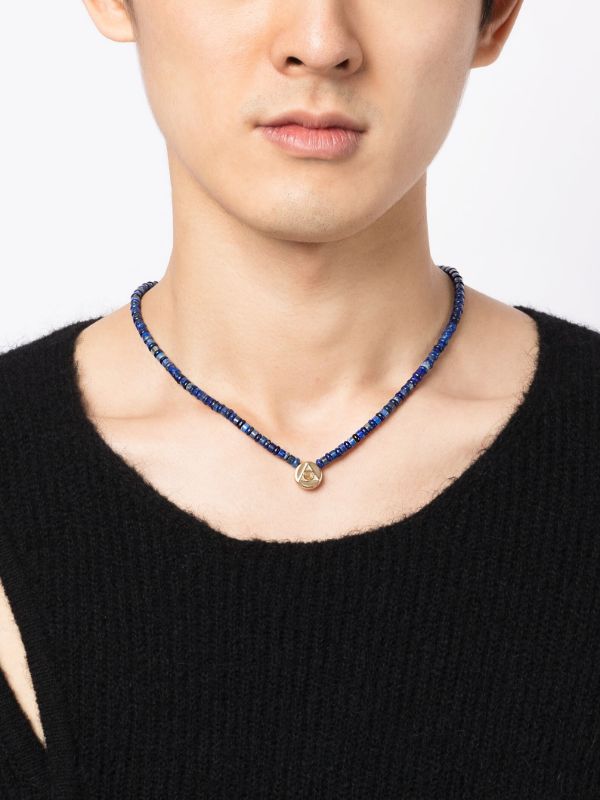 LUIS MORAIS 14K Yellow Gold Shield Lapis Lazuli Necklace | Browns Necklaces