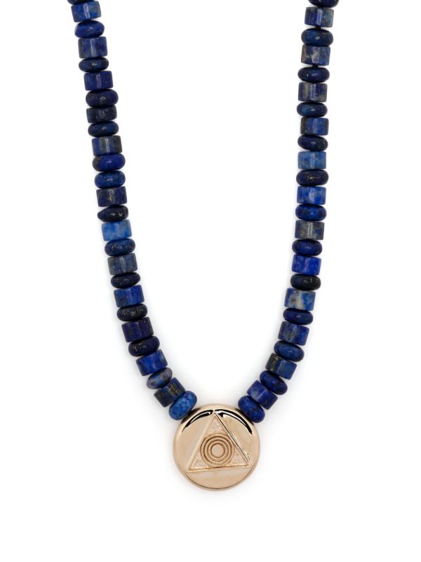 LUIS MORAIS 14K yellow gold Shield lapis lazuli necklace | Browns Necklaces