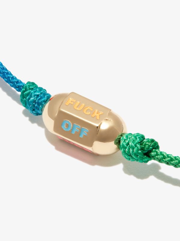 LUIS MORAIS 14k Yellow Gold Slogan Beaded Cord Bracelet | Browns Bracelets