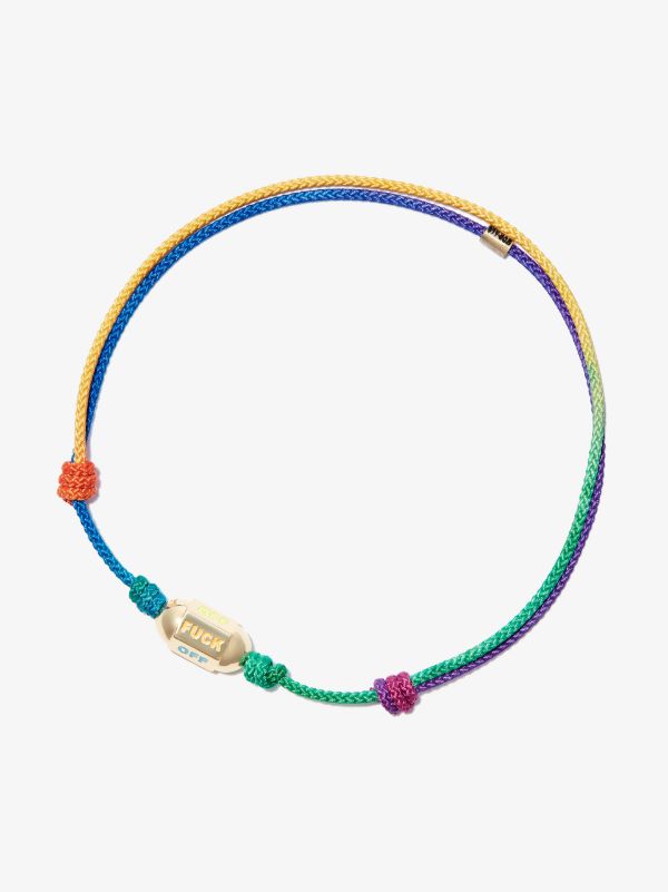 LUIS MORAIS 14k yellow gold slogan beaded cord bracelet | Browns Bracelets