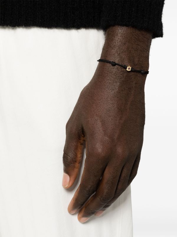LUIS MORAIS 14K Yellow Gold Small Lego Cube Tourmaline Cord Bracelet | Browns Bracelets