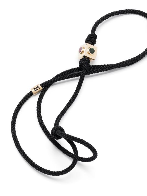 LUIS MORAIS 14K Yellow Gold Small Lego Cube Tourmaline Cord Bracelet | Browns Bracelets