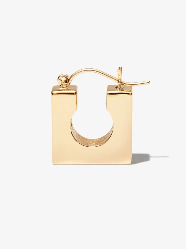LUIS MORAIS 14K Yellow Gold Square Huggie Earring | Browns Earrings