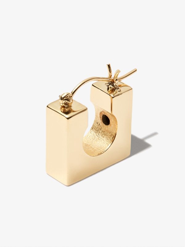 LUIS MORAIS 14K yellow gold square huggie earring | Browns Earrings