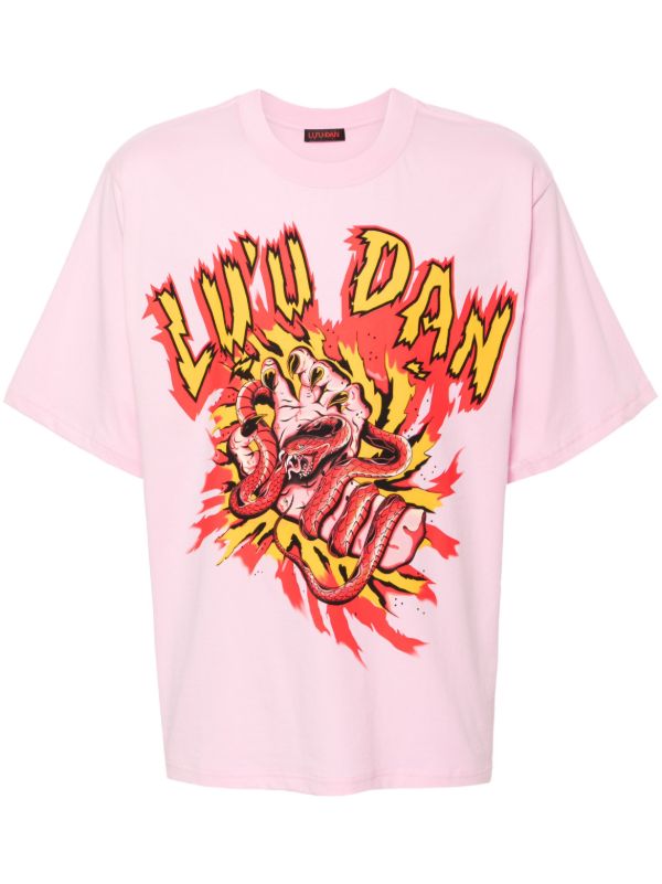 LỰU ĐẠN Pink Manic Hand Cotton T-Shirt | Browns T-Shirts
