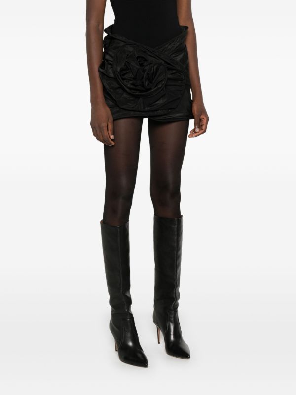 Magda Butrym Black Crinkled Silk Skirt | Browns Fitted Skirts