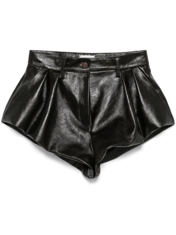 Magda Butrym Flared Leather Shorts | Browns Leather & Faux Leather Shorts