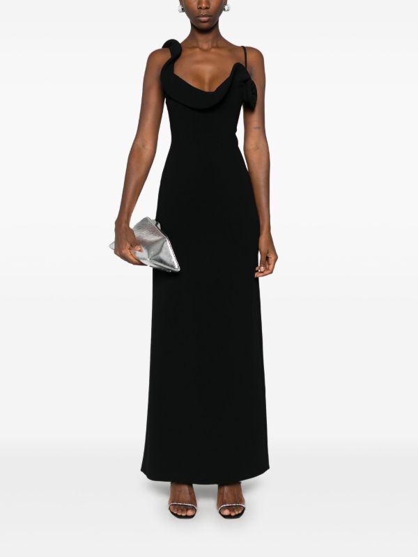 Magda Butrym Ruffle Appliqué Long Dress | Browns Cocktail & Party Dresses