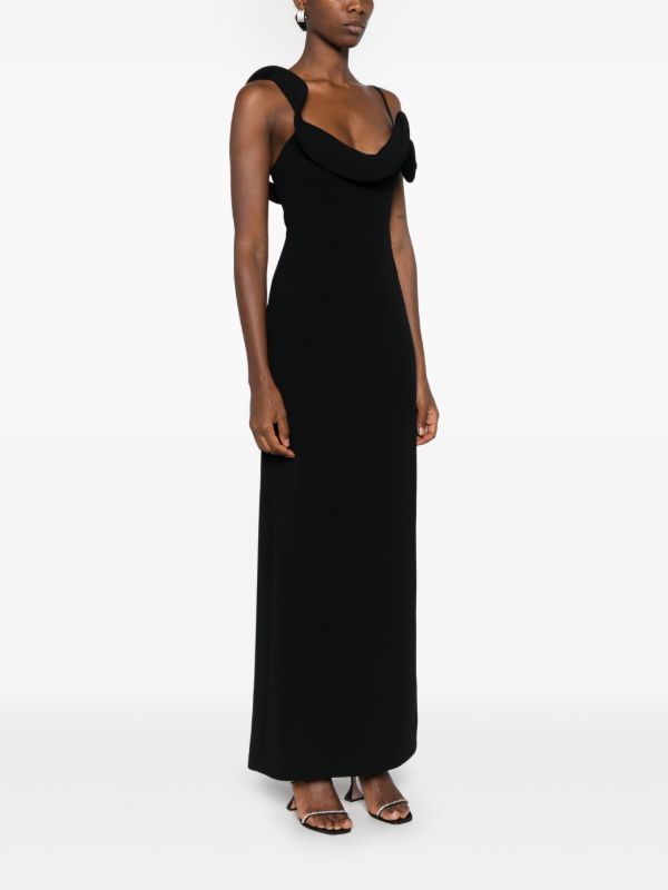 Magda Butrym Ruffle Appliqué Long Dress | Browns Cocktail & Party Dresses