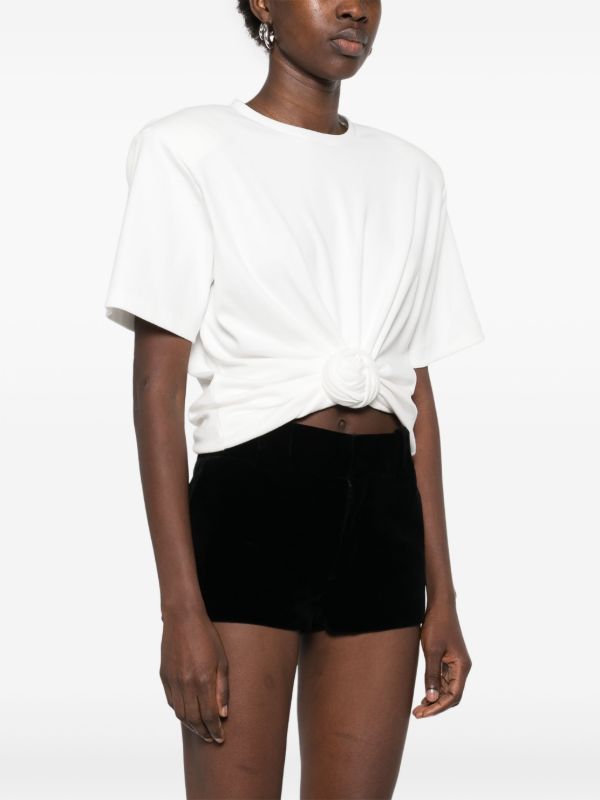 Magda Butrym White Knot-Detail T-Shirt | Browns T-Shirts & Jersey Shirts