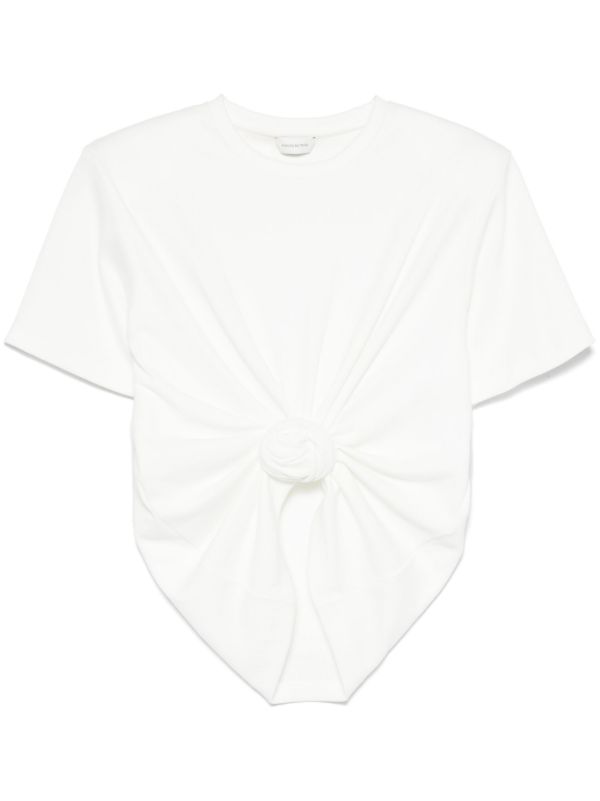 Magda Butrym White Knot-Detail T-Shirt | Browns T-Shirts & Jersey Shirts
