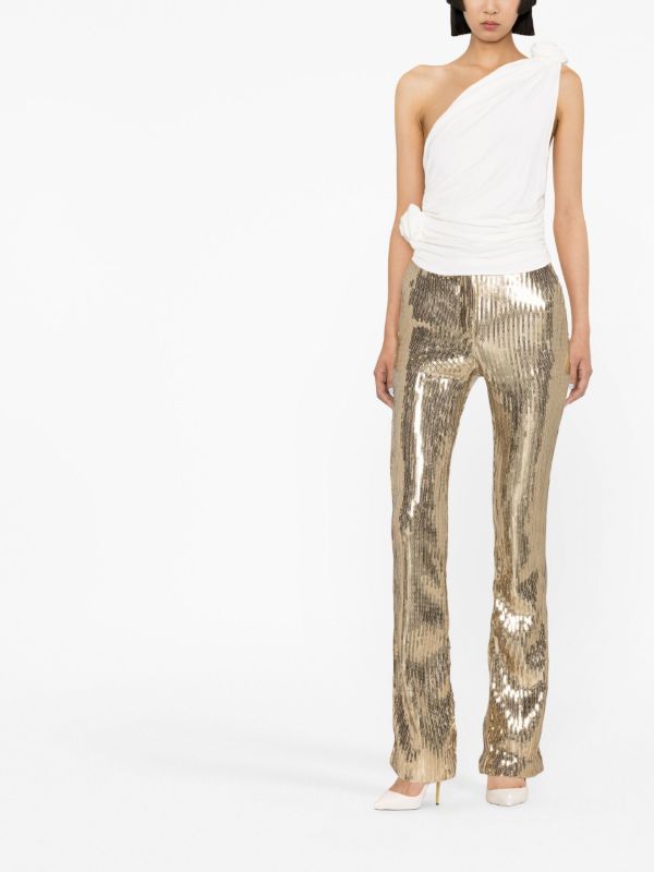 Magda Butrym White Rose One-Shoulder Top | Browns T-Shirts & Jersey Shirts