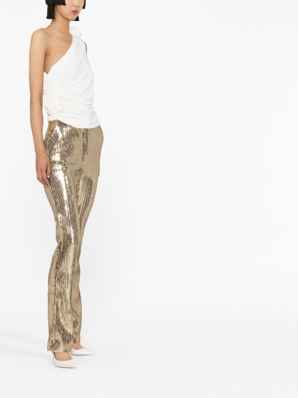 Magda Butrym White Rose One-Shoulder Top | Browns T-Shirts & Jersey Shirts