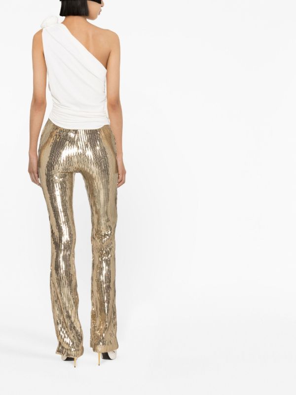 Magda Butrym White Rose One-Shoulder Top | Browns T-Shirts & Jersey Shirts