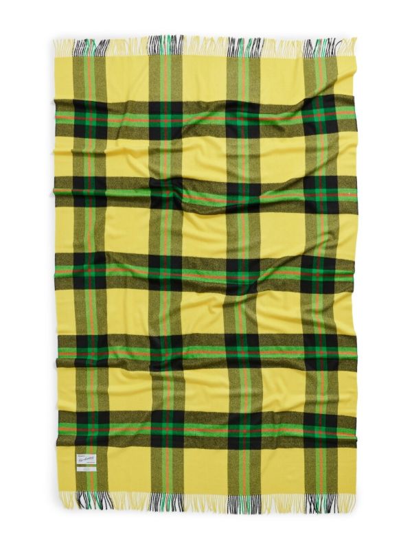 Magniberg Yellow Tartan Wool Blanket | Browns Blankets & Throws