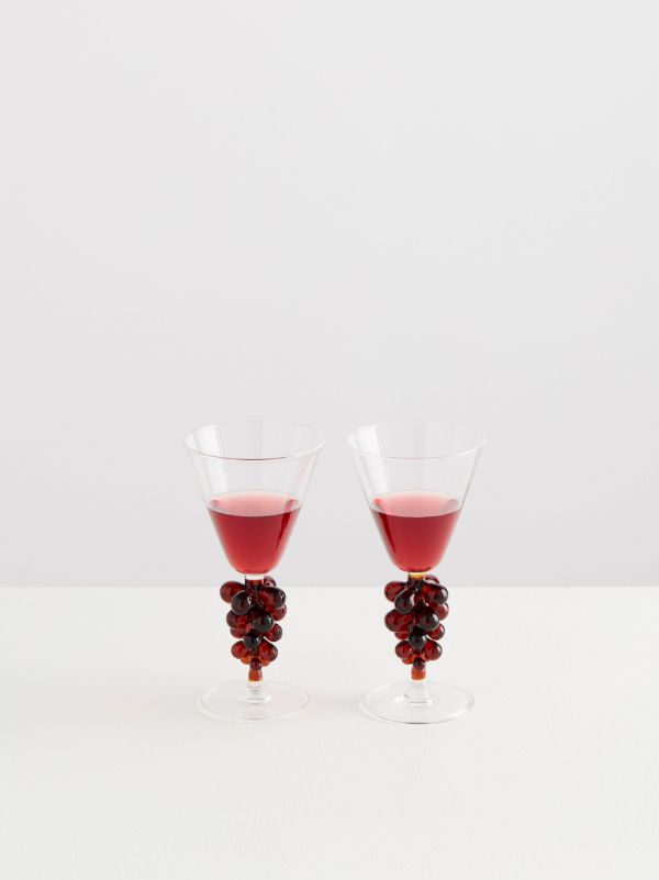 Maison Balzac Clear Grapes Wine Glasses Set | Browns Glassware