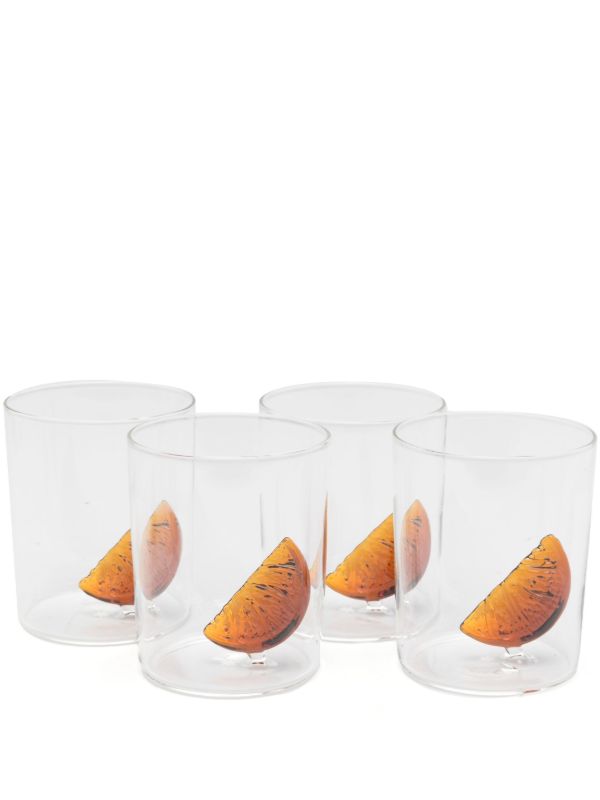 Maison Balzac Clear Orange-Slice Glass Set | Browns Cups & Tea Sets