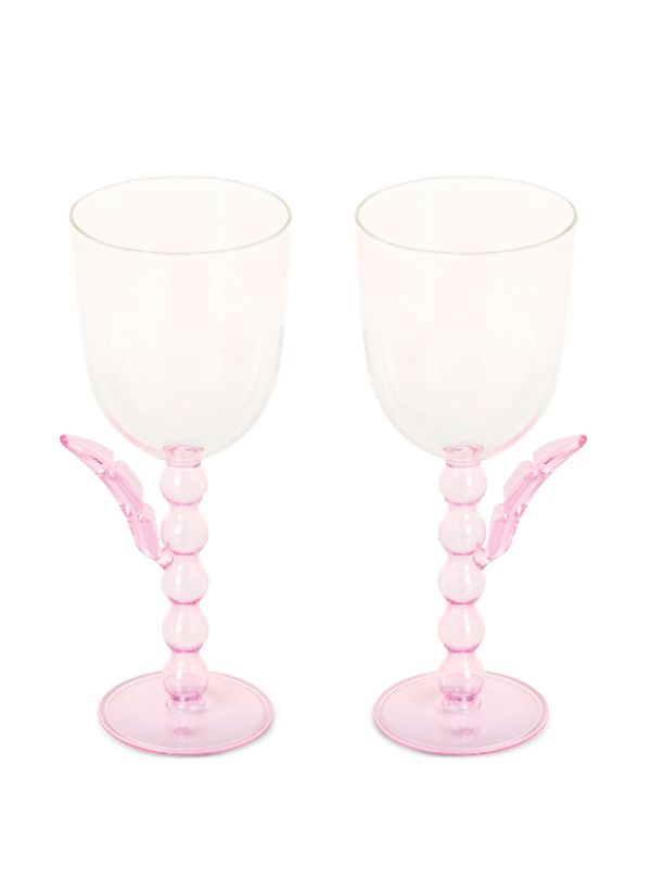 Maison Balzac Clear Palmier Wine Glasses Set | Browns Glassware