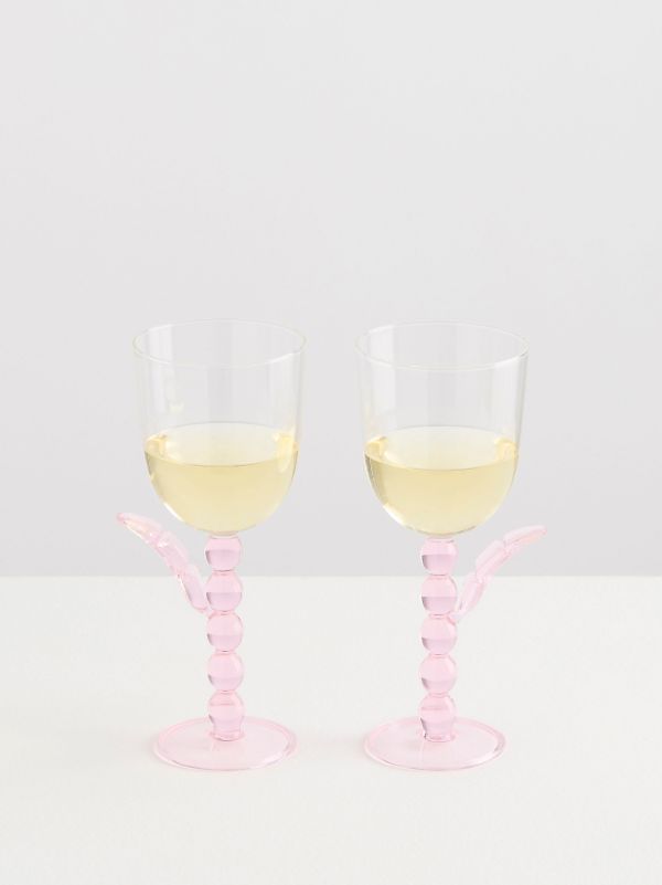 Maison Balzac Clear Palmier Wine Glasses Set | Browns Glassware