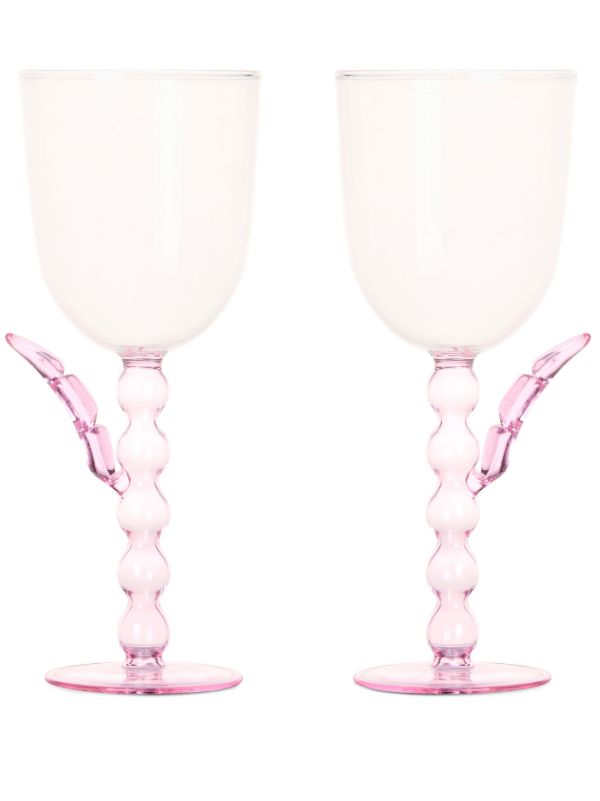 Maison Balzac Clear Palmier Wine Glasses Set | Browns Glassware