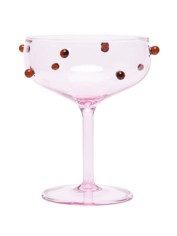 Maison Balzac Pink And Amber Red Pomponette Glass Set | Browns Glassware