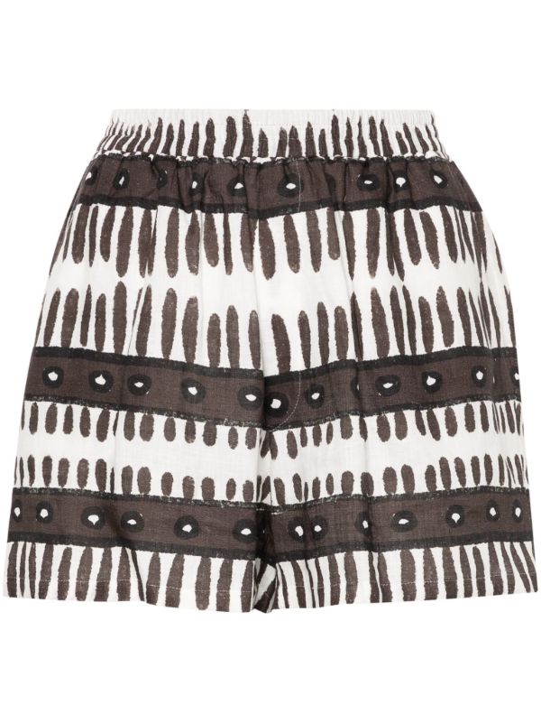 Maison La Plage Brown Kenya Linen Mini Shorts | Browns Short & Mini Shorts