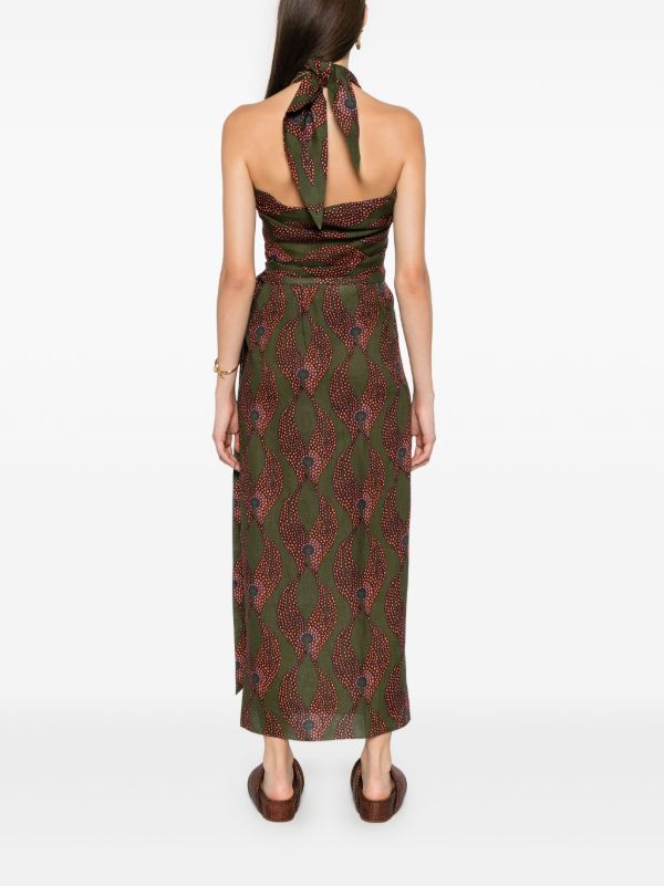 Maison La Plage Green Ravello Linen Wrap Skirt | Browns Vests & Tank Tops