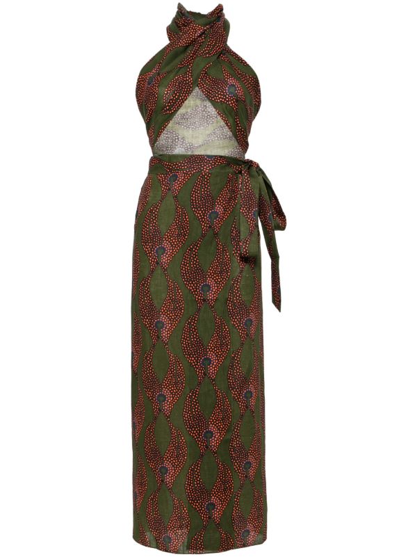 Maison La Plage Green Ravello Linen Wrap Skirt | Browns Vests & Tank Tops