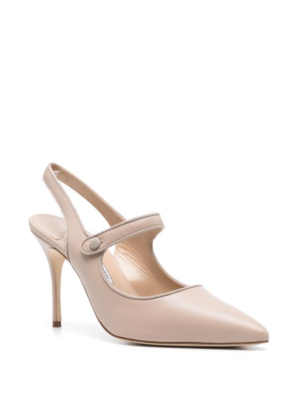 Manolo Blahnik 90mm Campari Pumps | Browns Pumps